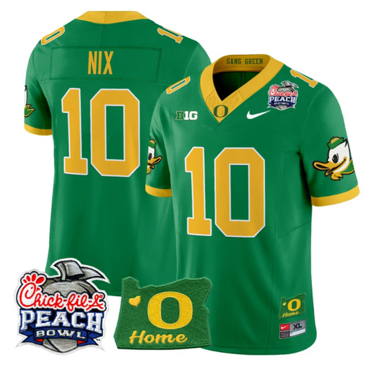 Bo Nix Jersey #10 Oregon Ducks 2026 Peach Bowl Oregon State Stitched Green