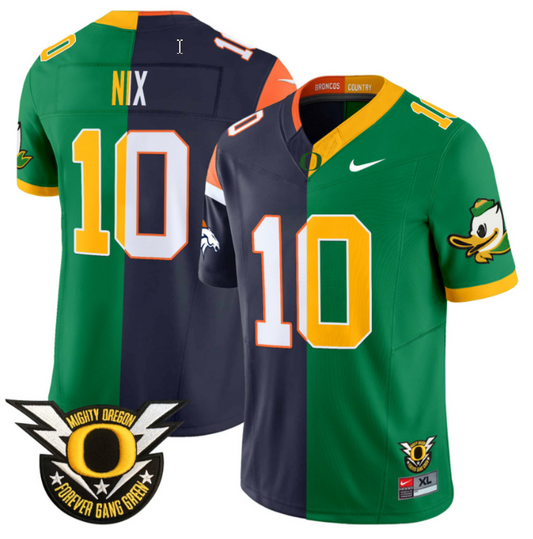 Bo Nix Jersey #10 Oregon Ducks Split Vapor Limited Football Stitched
