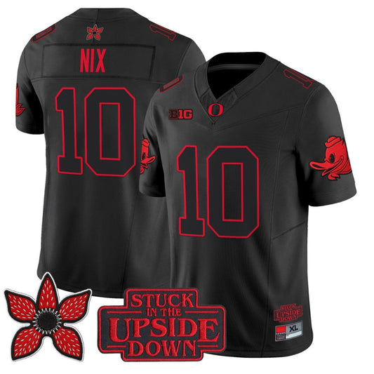 Bo Nix Jersey #10 Oregon Ducks Stranger Things Edition Vapor Limited Stitched