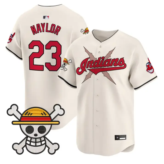 Bo Naylor Jersey #23 Cleveland Indians One Piece Premier Stitched Cream