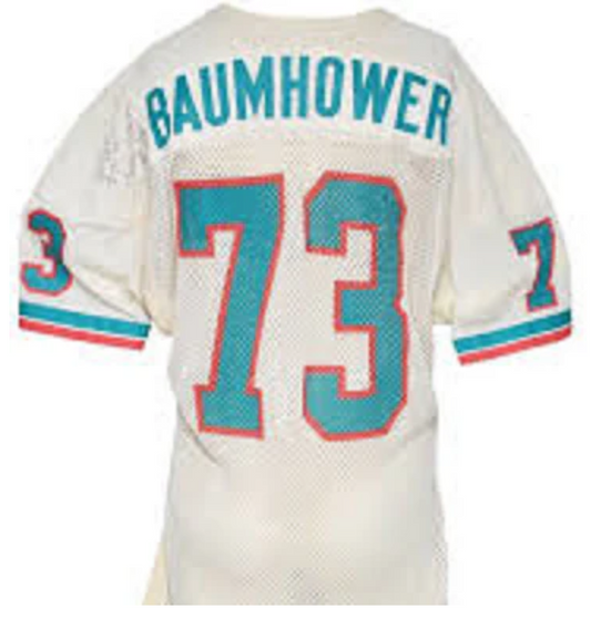 Bob Baumhower Jersey Miami Dolphins Custom Throwback Football White