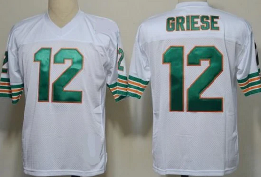 Bob Griese Jersey Miami Dolphins Custom Throwback Football White
