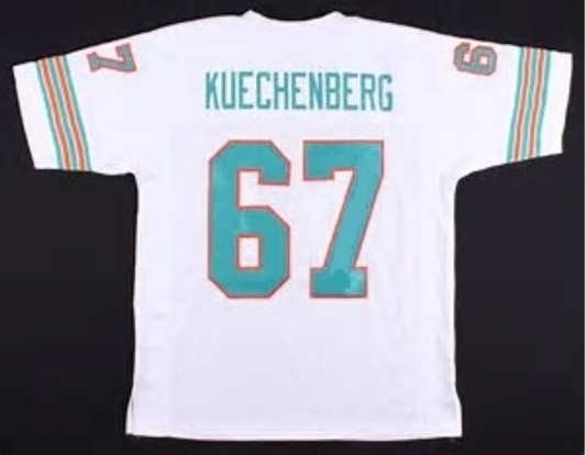 Bob Kuechenberg Jersey Miami Dolphins Custom Throwback Football White