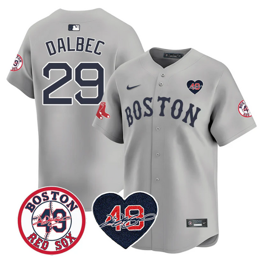 Bobby Dalbec Jersey #29 Boston Red Sox Tim Wakefield Memorial Patch Stitched Gray