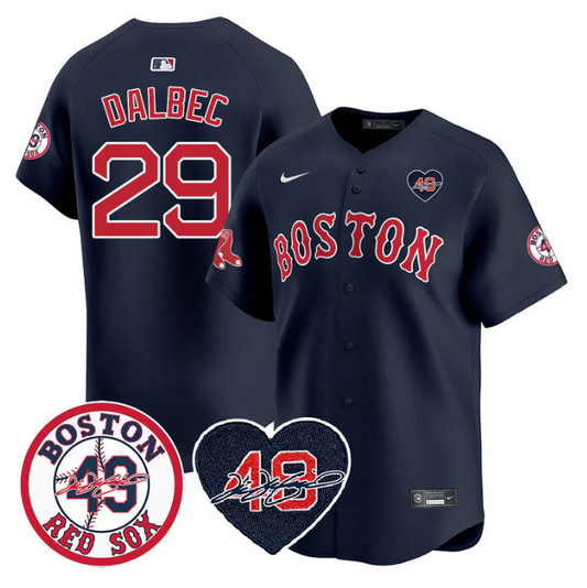 Bobby Dalbec Jersey #29 Boston Red Sox Tim Wakefield Memorial Patch Stitched Navy