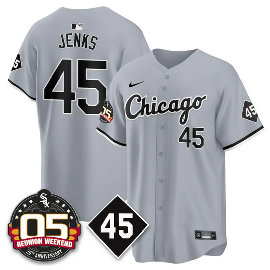 Bobby Jenks Jersey #45 Chicago White Sox 2025 Reunion Weekend Stitched Gray