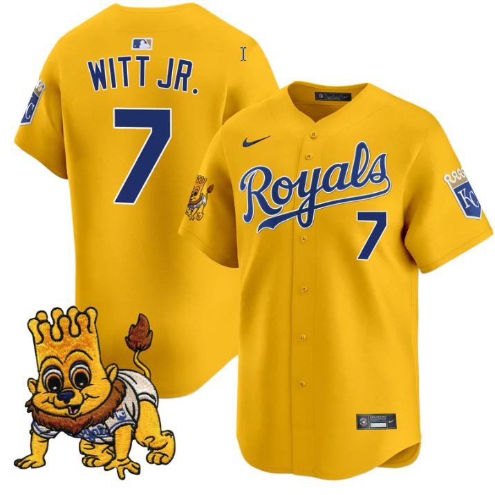Bobby Witt Jr Jersey #7 Kansas City Royals Sluggerrr Patch Vapor Premier Limited Stitched