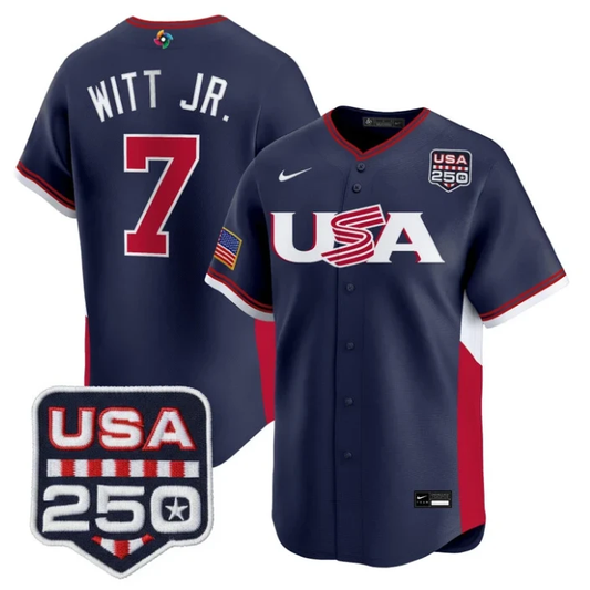 Bobby Witt Jr Jersey #7 Team USA World Baseball Classic 250 USA 2026 Roster Stitched