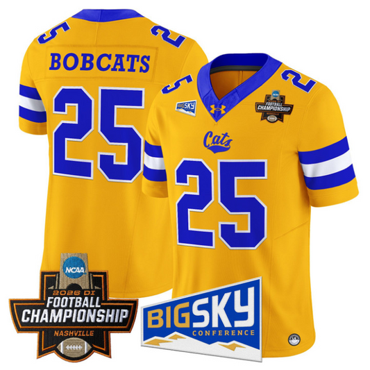 Bobcats Jersey #25 Montana State Bobcats 2026 Football Championship Gold