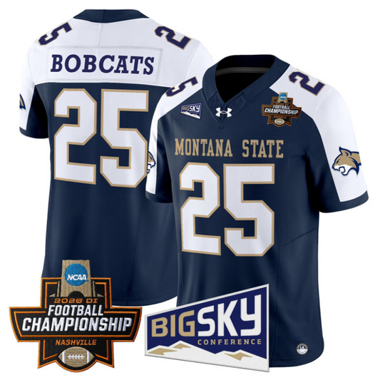 Bobcats Jersey #25 Montana State Bobcats 2026 Football Championship Navy Alternate