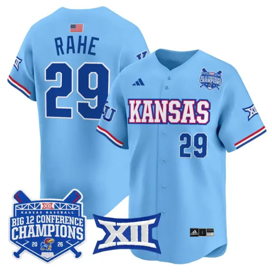Boede Rahe Jersey #29 Kansas Jayhawks Big 12 Champions 2026 Stitched