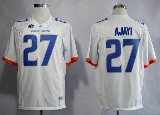 Boise State Broncos #27 Jay Ajayi College Football Jersey White Blue