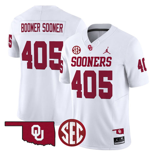 Boomer Sooner Jersey #405 Oklahoma Sooners 2025 Limited Stitched White