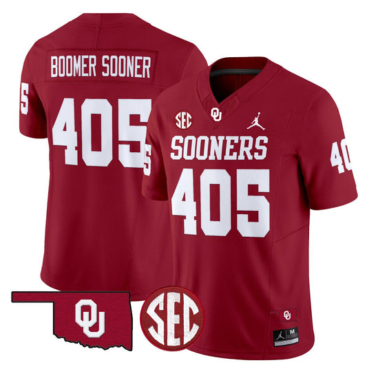 Boomer Sooner Jersey #405 Oklahoma Sooners 2025 Limited Stitched Crimson