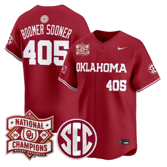 Boomer Sooner Jersey #405 Oklahoma 2026 National Champions Patch Stitched