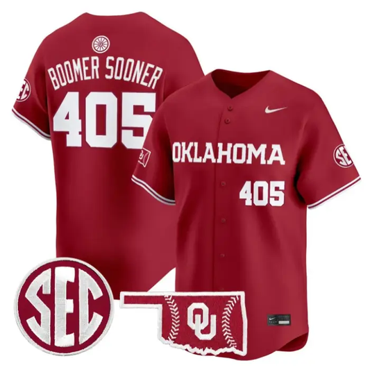 Boomer Sooner Jersey #405 Oklahoma Sooners Baseball 2026 Vapor Stitched