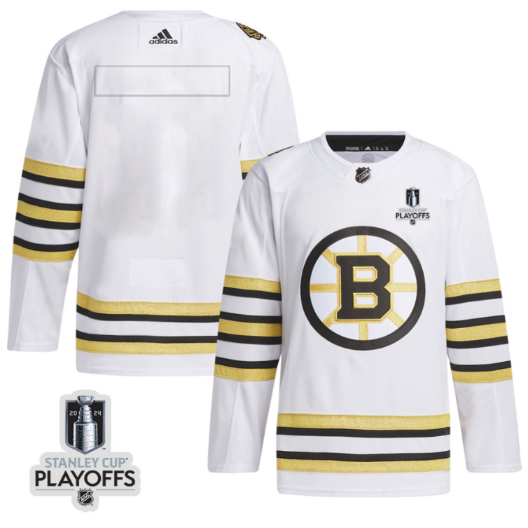 Boston Bruins 2024 NHL Playoffs Patch Away Jersey - Men, White