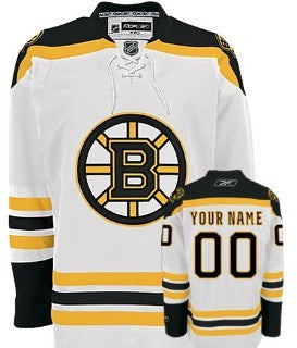 Boston Bruins Customized White Jersey