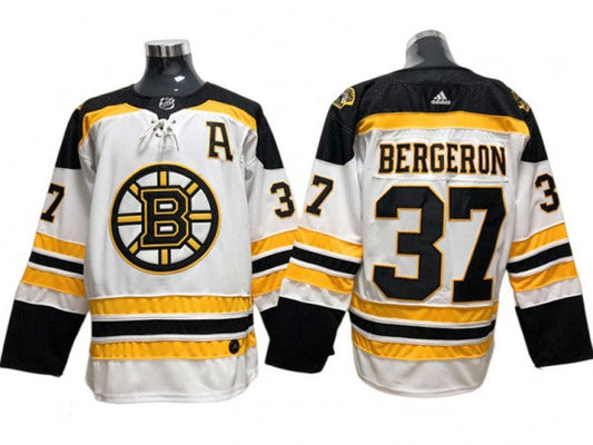 Boston Bruins #37 Patrice Bergeron White 2022&23 Reverse Retro Jersey