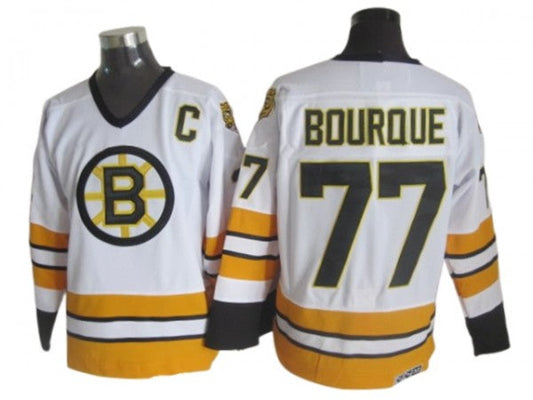 Boston Bruins #77 Ray Bourque Black Vintage CCM Jersey