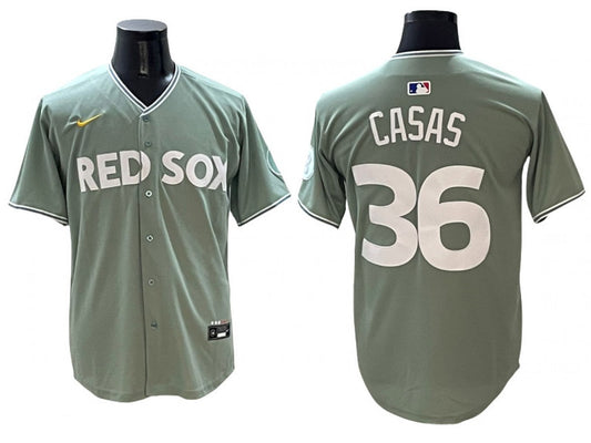 Boston Red Sox #36 Triston Casas Green 2025 City Connect Limited Jersey
