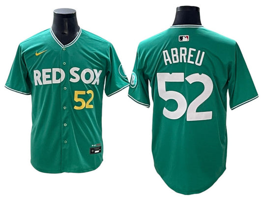 Boston Red Sox #52 Wilyer Abreu Green 2025 City Connect Limited Jersey