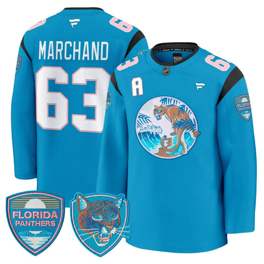 Brad Marchand Jersey #63 Florida Panthers SoFlo Night Edition Premium Stitched