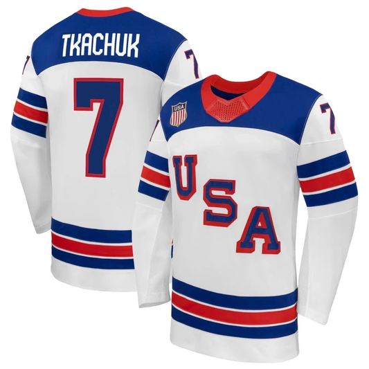 Brady Tkachuk Jersey Team USA Winter Olympics 2026 Hockey Premium STITCHED White