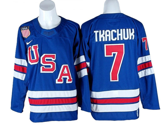 Brady Tkachuk Jersey #7 Winter Olympics Team USA 2026 Hockey Stitched