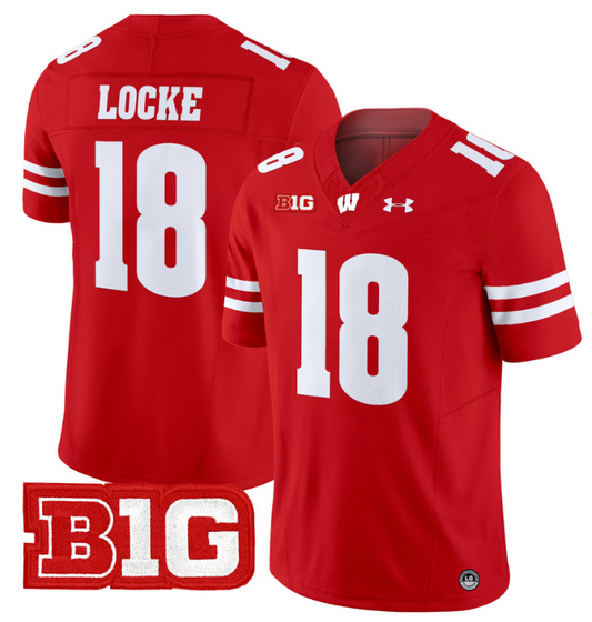 Braedyn Locke Jersey #18 Wisconsin Badgers Vapor Football Stitched Red