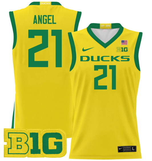 Brandon Angel Jersey #21 Oregon Ducks 2024 Lightweight Basketball Yellow
