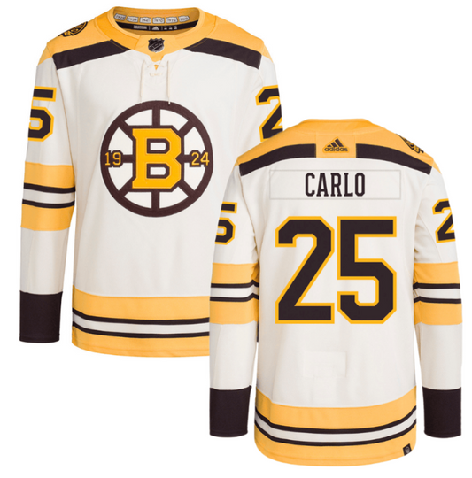 Brandon Carlo 25 Boston Bruins 100th Anniversary Primegreen Third Men Jersey Cream