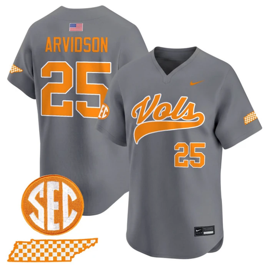 Brandon Arvidson Jersey #25 Tennessee Vols 2026 Smokey Series Stitched