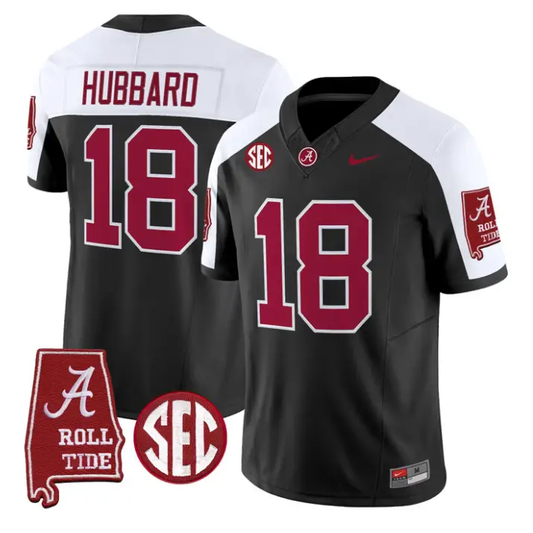 Bray Hubbard Jersey #18 Alabama Crimson 2026 SEC Patch Stitched