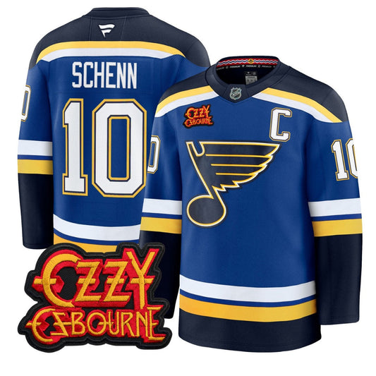 Brayden Schenn Jersey #10 St. Louis Blues Ozzy Osbourne Patch Stitched