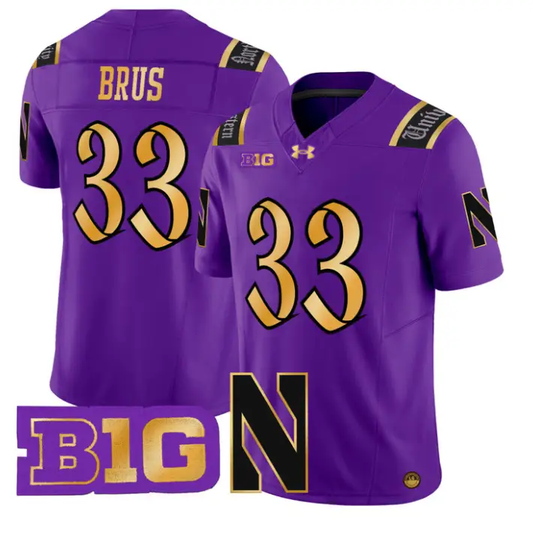 Braydon Brus Jersey #33 Northwestern Wildcats 2026 Vapor Limited Stitched