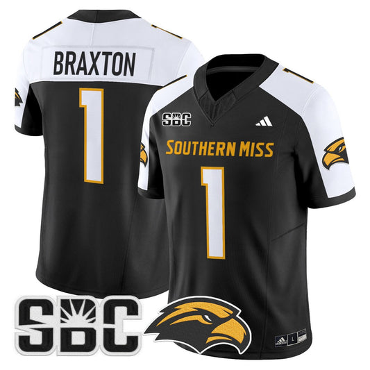 Braylon Braxton Jersey #1  Southern Miss Golden Eagles 2025 Vapor Limited Stitched