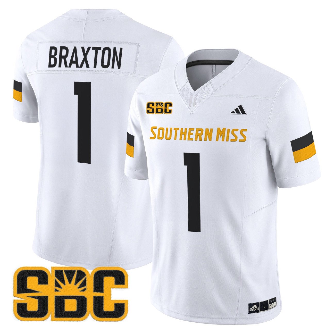 Braylon Braxton Jersey #1  Southern Miss Golden Eagles 2025 Vapor Limited Stitched