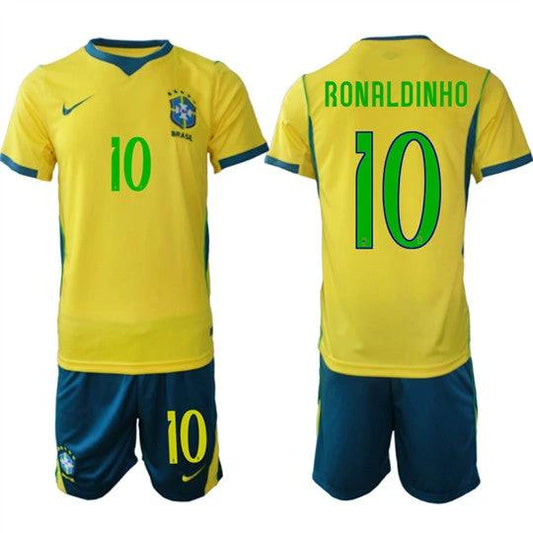 Brazil #10 RONALDINHO Jersey National Team x World Cup 2026 Home On Field Soccer