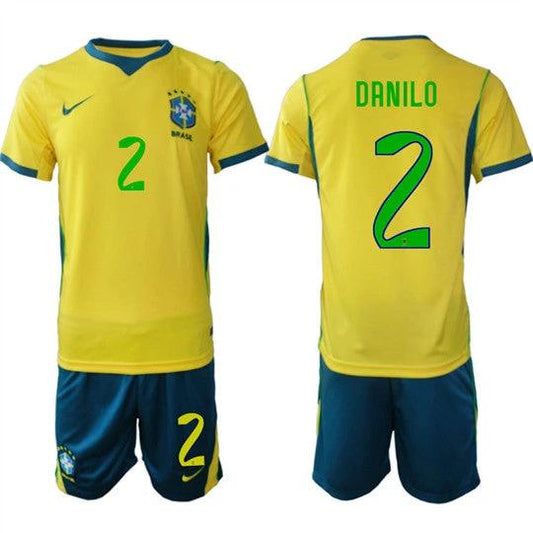 Brazil #2 DANILO Jersey National Team x World Cup 2026 Home On Field Soccer