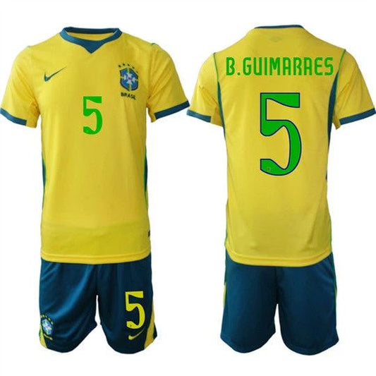 Brazil #5 B.GUIMARAES  Jersey National Team x World Cup 2026 Home On Field Soccer