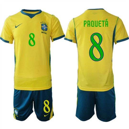Brazil #8 PAQUETA Jersey National Team x World Cup 2026 Home On Field Soccer