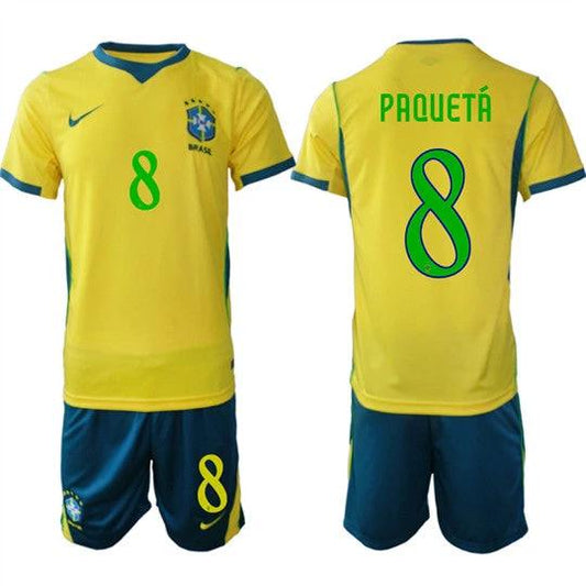 Brazil #8 PAQUETA Jersey National Team x World Cup 2026 Home On Field Soccer