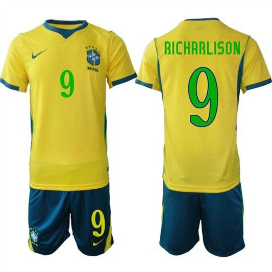 Brazil #9 RICHARLISON Jersey National Team x World Cup 2026 Home On Field Soccer