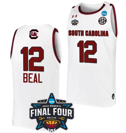 Brea Beal Jersey South Carolina Gamecocks College Basketball 2023 NCAA Final Four Garnet White #12