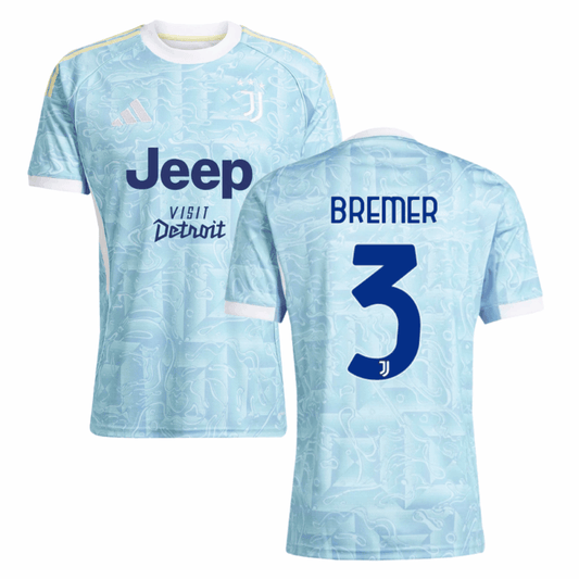 Bremer 3 Juventus 2025-26 Away Match Jersey – Light Blue