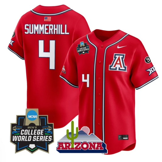 Brendan Summerhill Jersey #4 Arizona Wildcats 2025 World Series Stitched Red