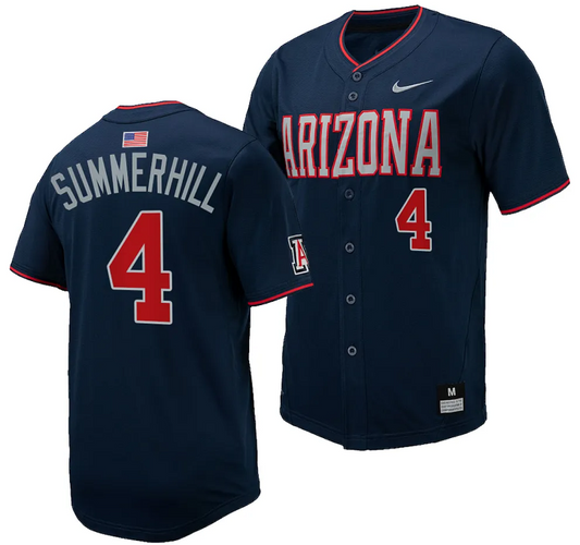 Brendan Summerhill Jersey #4 Arizona Wildcats Replica Baseball Full-Button Navy