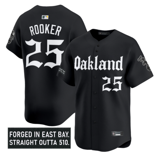 Brent Rooker Jersey #25 Oakland Athletics Gothic East Bay Edition Stitched Black