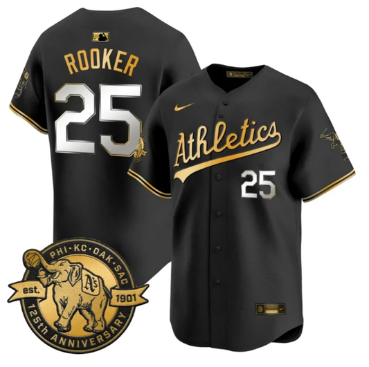 Brent Rooker Jersey #25 Oakland Athletics 125th Anniversary Patch Stitched